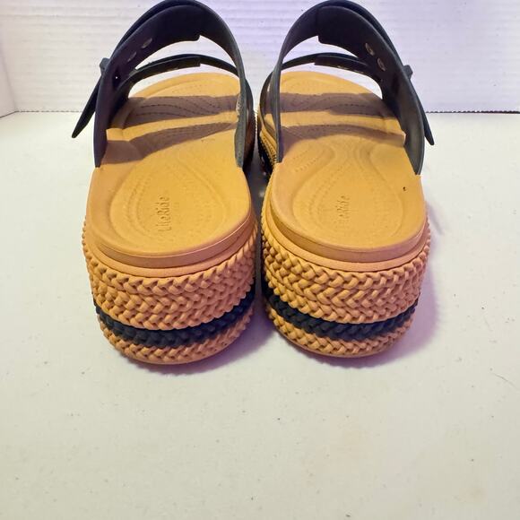 Crocs Lite Ride Black and Gum Adjustable Slides in mint condition SZ 9 - Picture 6 of 8